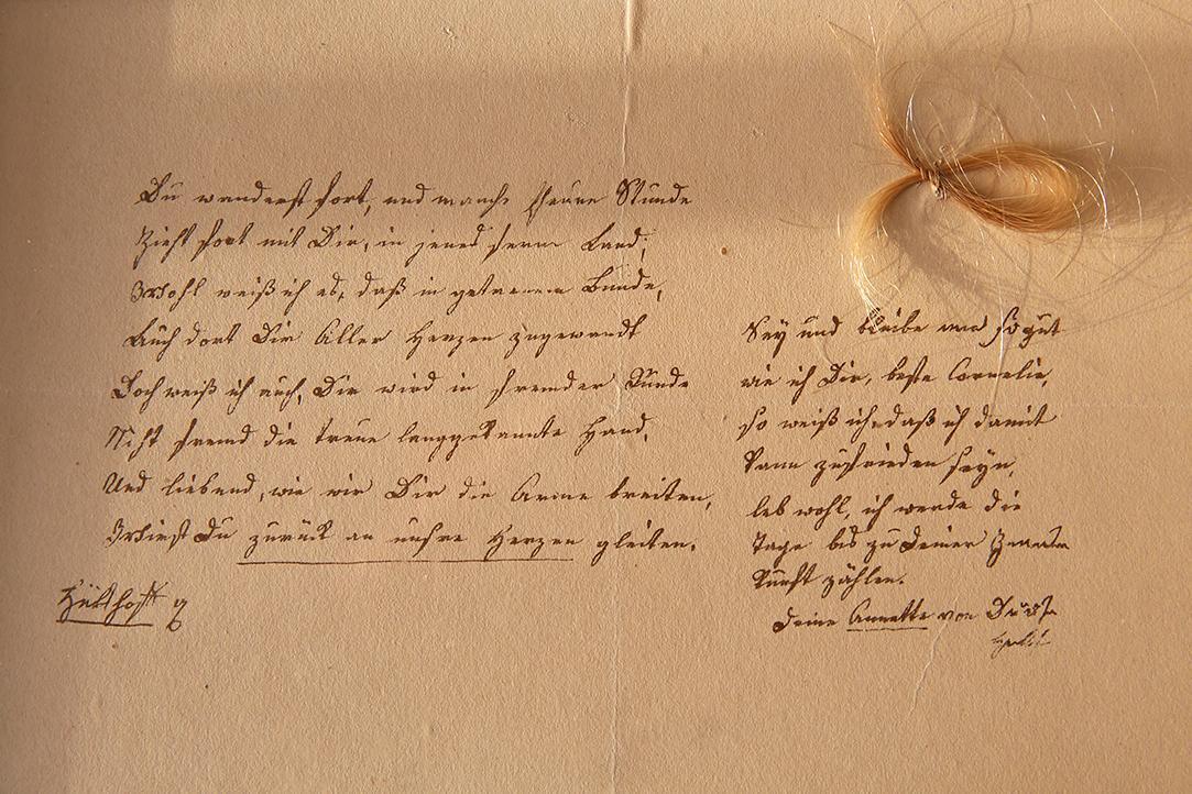 Fürstenhäusle Meersburg, Haarlocke Annette von Droste-Hülshoffs