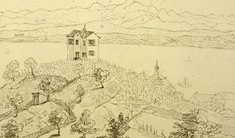 Fürstenhäusle Meersburg, Zeichnung von Leonhard Hohbach von 1846